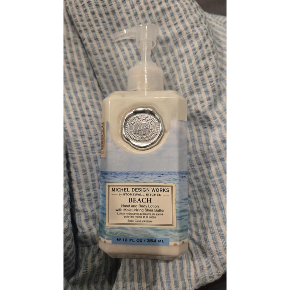 NEW MICHEL DESIGN WORKS 12oz BEACH HAND BODY LOTION SHEA BUTTER MOISTURIZING New